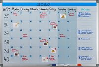 Relaxdays Whiteboard Planner - Weekplanner - Magnetic - 60 x 90 cm - White