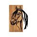 Stijlvol decoratief houten wandaccessoire, zwart & walnoot, 40 x 3 x 58 cm