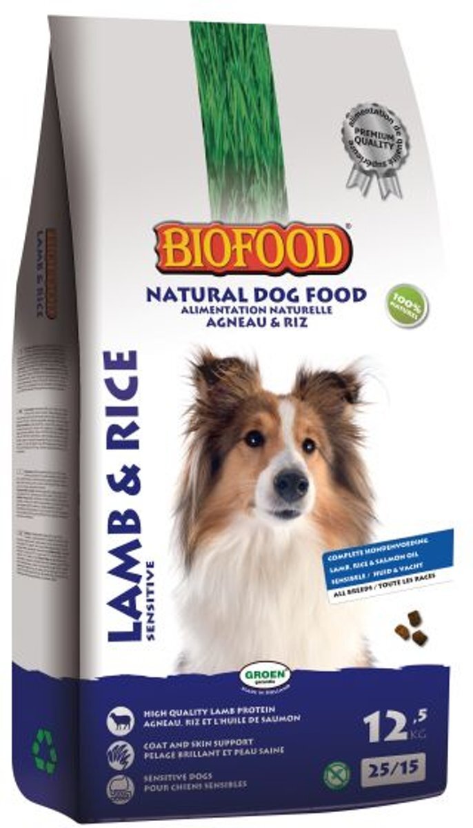 BIOFOOD Hondenvoer - Lam/Rijst - 12.5 kg