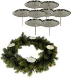 Cepewa Gmbh 8x stuks bougeoir/porte-bougie chauffe-plat argent pour arrangement de Noël