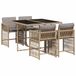 vidaXL Ensemble de jardin 5 pièces avec coussins, polyrotin, beige mélangé