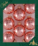 Krebs Kerstballen - 8x - rose glans - glas - 7 cm - kerstboomversiering - feestelijk - elegant