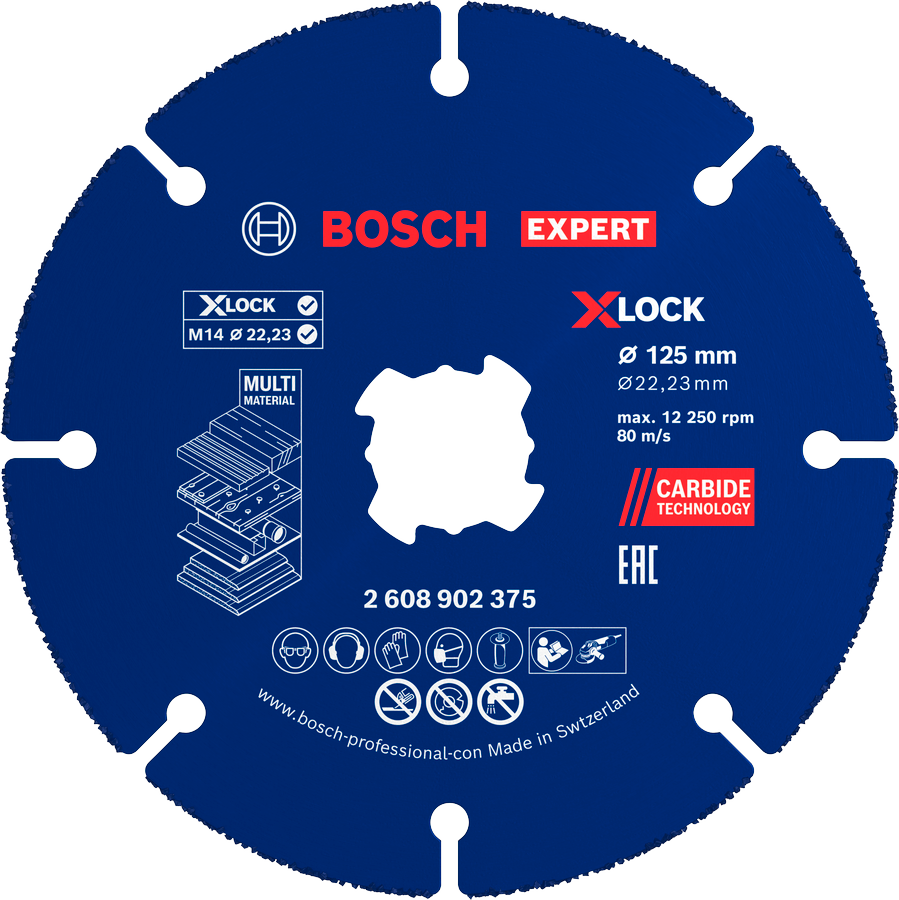 Bosch Accessoires EXPERT Carbide Multi Wheel X-LOCK Doorslijpschijf 125 mm | 22,23 mm | 10 stuks - 2608902377