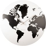 Karlsson Wandklok World Map - Wit - Ø39cm