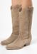 Sacha Dames Beige suède cowboylaarzen met stiksels Maat 39