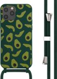 iMoshion Hoesje iPhone 12 Pro / 12 - Siliconen Design - Groen / Avocado Green - Met Koord