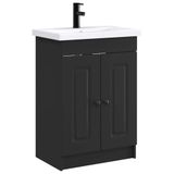 vidaXL Badkamermeubel Set Zwart 56 x 37,5 x 81 cm Bewerkt hout