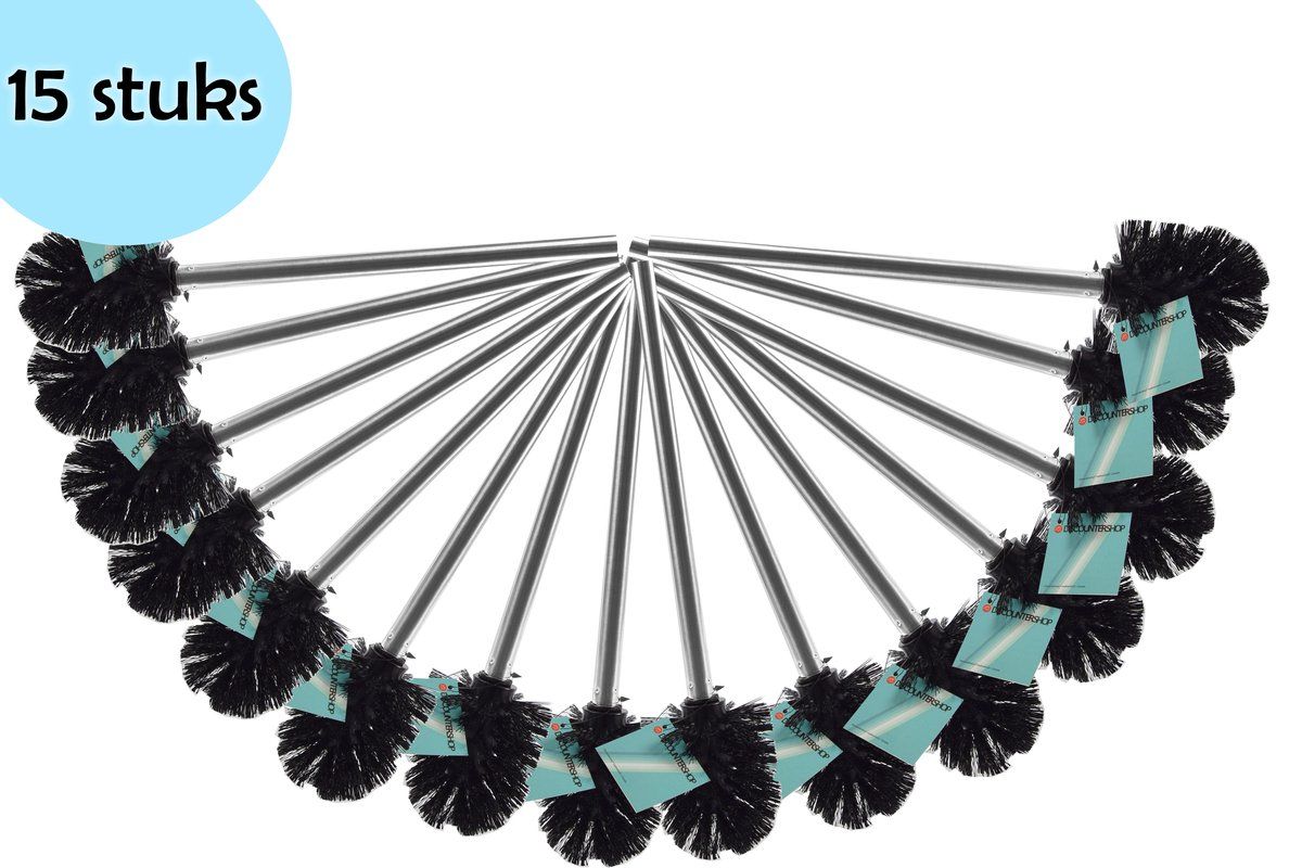 discountershop Losse toiletborstel universele RVS Toiletborstel Set - 15 Stuks WC-borstel WC Toilet Borstel Borstels Toiletborstels