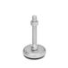 Ganter Normelemente Roestvrij stalen stelvoeten met rubberen pad, zwart, spindel M12x125, voet 60 mm, GN 31-60-M12-125-B1-SK