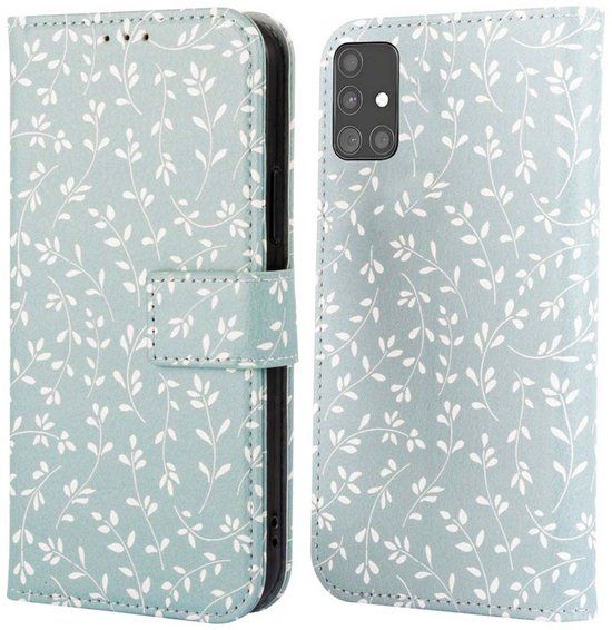 imoshion Design Bookcase - Samsung Galaxy A51 - Smoke Green Flowers