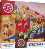 Heros Constructor Brandweerwagen – Constructiespeelgoed – 3-in-1 – 155 Onderdelen – Houten Bouwset – FSC Hout – Gemaakt in Duitsland – Zelf Bouwen – Vanaf 5 Jaar