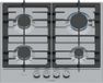 BOSCH Serie 6 Cuisinière à gaz, 4 foyers, 52 x 58,2 cm, PCP6A5I90, acier inoxydable