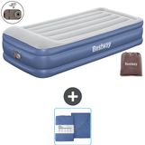 Bestway luchtbed - 1-Persoons - 97 x 191 x 46 cm - Grijs/Blauw - Inclusief pomp en Hoeslaken