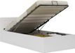 Maison Exclusive - Canapé-lit avec rangement, hydraulique, blanc, similicuir, 90x200 cm