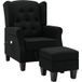 Maison Exclusive Fauteuil de massage avec repose-pieds noir tissu