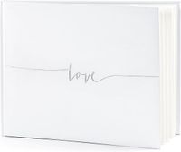 Partydeco Gastenboek Love Zilver