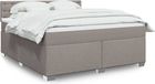 vidaXL Boxspring met matras stof taupe 180x200 cm