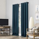 Sun Zero 2-Pack Theater Grade Extreme 100% verduisterende tule gordijnpaneel paar, polyester, groenblauw, 52" x 96"