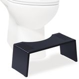 Relaxdays Toiletkrukje - inklapbaar - bamboe - antislip - zwart