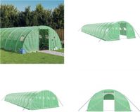 vidaXL Tuinkas met stalen frame, groen, 64 m², 16x4x2 meter