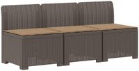 vidaXL 3-zits tuinbank met kussens in rattanlook PP Lichtgrijs
