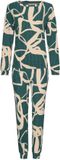 Pastunette Premium - Couture Pyjama Vrouwen Lange Mouw Groen/Beige Viscose/Polyester Maat 46