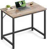 VASAGLE Computerbureau, tafel, 50 x 80 x 76 cm, voor kantoor, slaapkamer, woonkamer, metalen frame, grijs gemêleerd en inktzwart LWD038B02