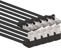 1aTTack.de 7,5m CAT6 LAN-netwerkkabel RJ45 90° hoek, 5 stuks - zwart