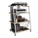 Relaxdays Hifi-rek met 4 niveaus, ijzer en MDF, 78x61x52 cm, natuur/wit
