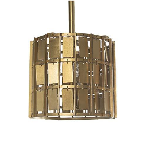 DRW plafondlamp van metaal met rechthoekige bewegende platen in goud 34 x 31 cm hoog. Maximale 120,5 cm.