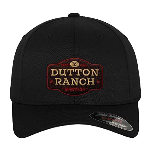 Yellowstone Dutton Ranch Flexfit Cap (Zwart), Klein/Gemiddeld