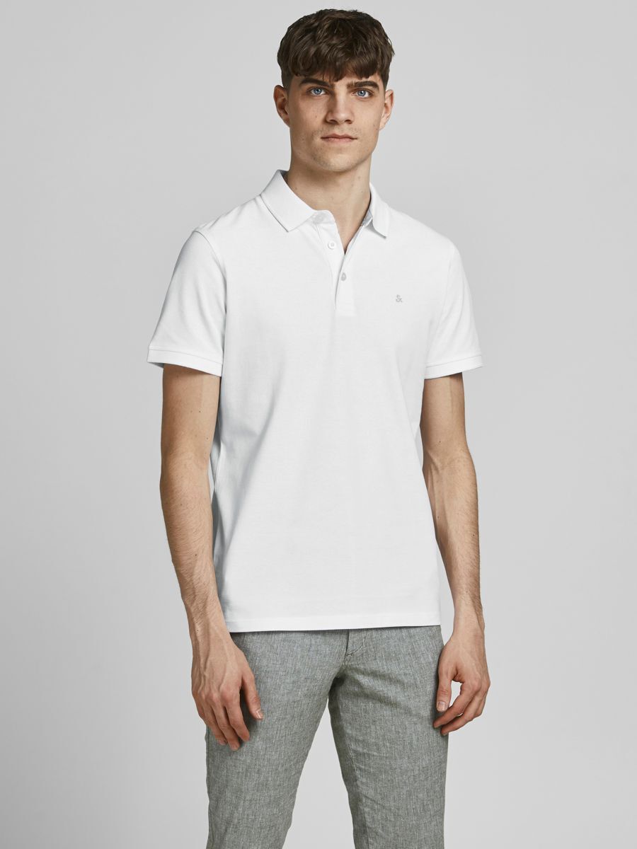 Jack & Jones Essentials Polo Shirt Men - White - XL - Cotton