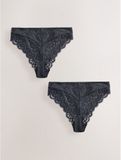 Next - Dames - Set van 2 kanten slips - Zwart