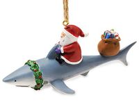 Kerstman Cape Shore Kerstman Rijden Haai Nautische Vissen Kerst Ornament