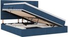 vidaXL Bed met opbergruimte en matras, hoofdeinde, blauw, stof, 180 x 200 cm