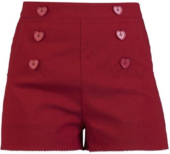Voodoo Vixen Heart Button Dames Shorts - rood - L