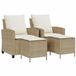 vidaXL salon de jardin 4 pièces avec coussins beige polyrotin