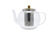 ECHTWERK Theepot van borosilicaatglas, roestvrijstalen zeef en deksel, hittebestendig, glazen kan geschikt voor warme en koude dranken zoals thee, koffie, water, gold edition, 1000 ml