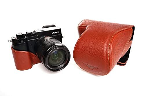 TP Handgemaakte Echt Lederen Full Camera Case Bag Cover voor Panasonic GX8 Bruin Kleur