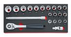 Facom MODM.SL151-21 module en mousse douilles 1/4" 21 pièces