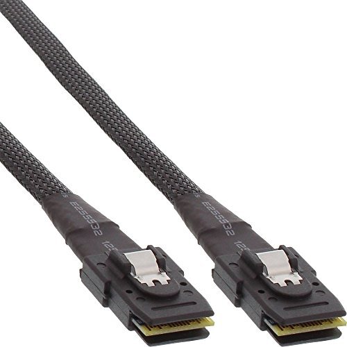 Inline 27624A SAS aansluitkabel intern, Mini-SAS 36pin SFF-8087 naar Mini-SAS 36pin SFF-8087, met zijband, 1m