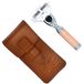 Parker Shaving TRVL-Ladies Venus Compatiable Rose Gold Textured Razor With Leather Case