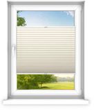 time4blinds - Plisségordijn zonder boren op maat gemaakt - Vouwgordijn - Plisségordijn privacy en zonwering - Eenvoudige installatie - Kant-en-klaar plisségordijn - 120x160 cm - Vanille