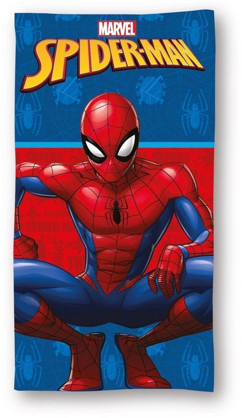 4KidsOnly Mister License Spiderman strandlaken Blauw Polyester 70x140cm