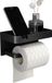 Unyqoos Porte-rouleau de toilette auto-adhésif avec étagère Noir Aluminium