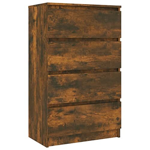 vidaXL Dressoir 60x35x98,5 cm bewerkt hout gerookt eikenkleurig