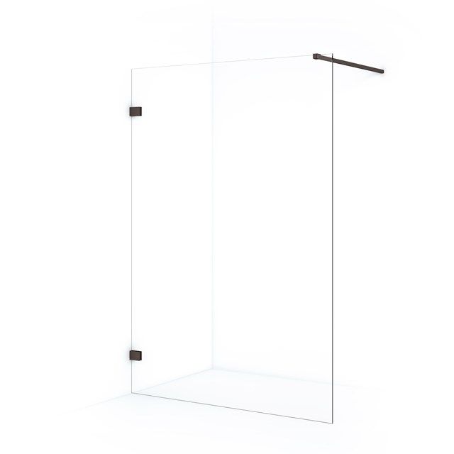 Maxaro Inloopdouche Diamond 130cm 8mm Helder Veiligheidsglas Zwart Metaal
