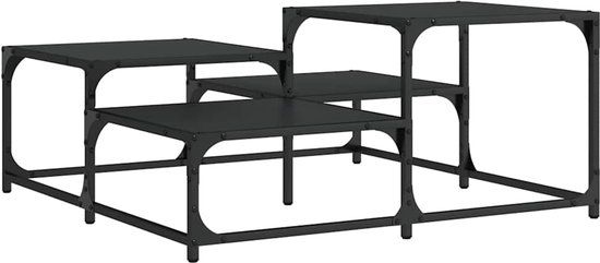 vidaXL Salontafel Zwart 87,5x87,5x40 cm