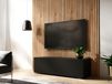 KINGSTON meuble TV-HiFi 1 porte battante 105 cm noir mat