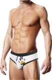 Prowler Swim Brief White Oversized Paw Logo Multi L